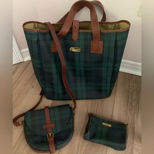 3 Piece vintage Ralph Lauren Set in black watch plaid pattern